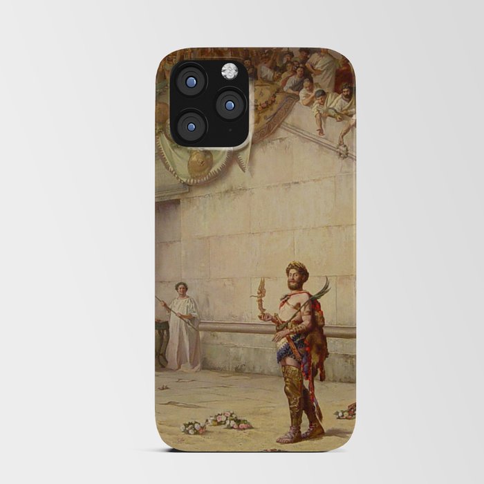 The Emperor Commodus Leaving the Arena at the Head of the Gladiators - by edwin blashfield iPhone Card Case