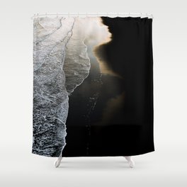 Endless Black Sand Beach Landscape In Iceland Shower Curtain