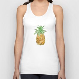 pineapple  ink and watercolor painting Unisex Tank Top