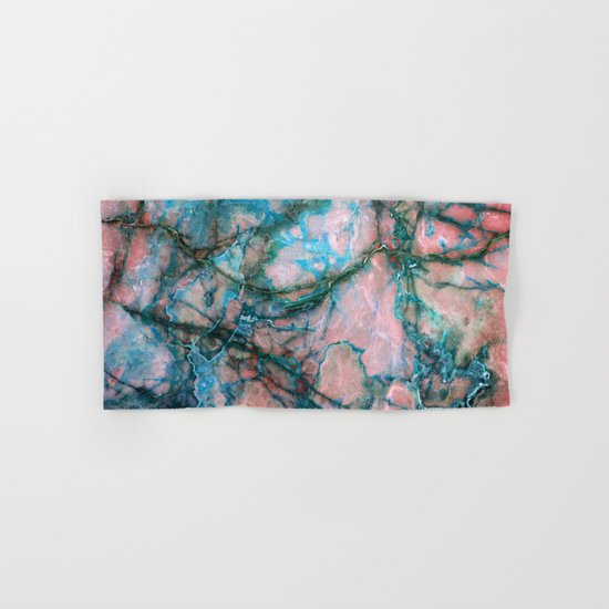 Pink and Blue Marble Hand & Bath Towel