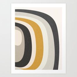 Rainbow rings - neutrals Art Print