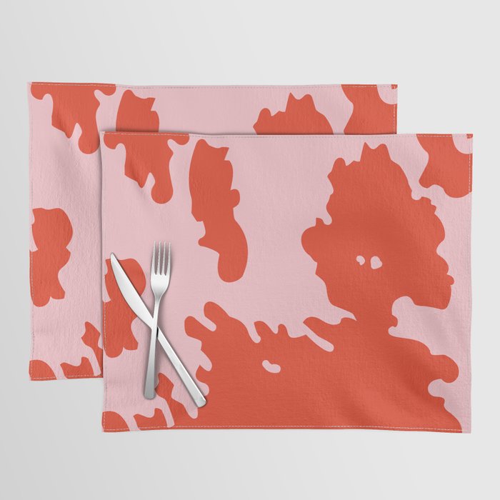 Bold Pink + Red Animal Print Spots Placemat