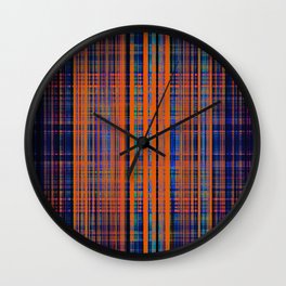 Orange grunge stripes pattern Wall Clock