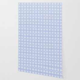 Retro Daisy Lace 70’s Resort Blue Wallpaper