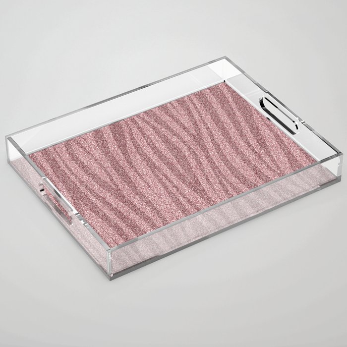 Pink Glitter Zebra Acrylic Tray