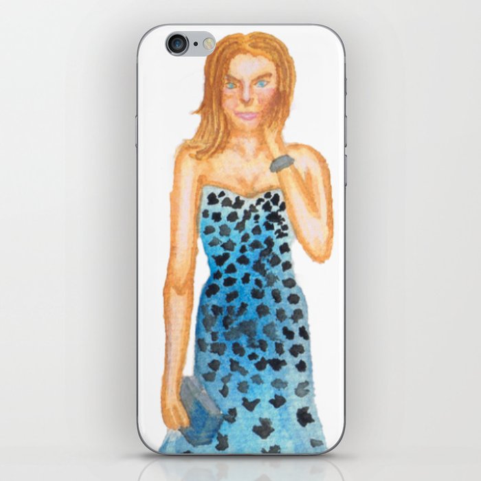 Karlie in Strapless Blue Mermaid Gown iPhone Skin