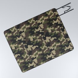 vintage military camouflage Picnic Blanket