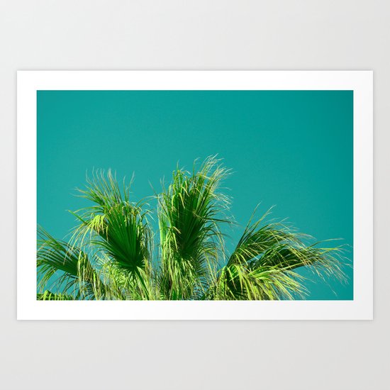 Palms on Turquoise Art Print