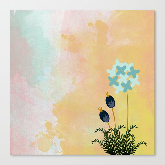 Acuarela Blue Flower 2 Canvas Print