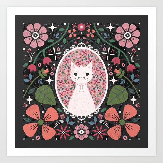 Kitten Cameo Art Print