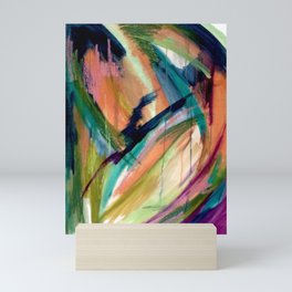 Brave: A colorful and energetic mixed media piece Mini Art Print