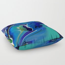Fluid Abstract 4 (Aqua Purple) Floor Pillow