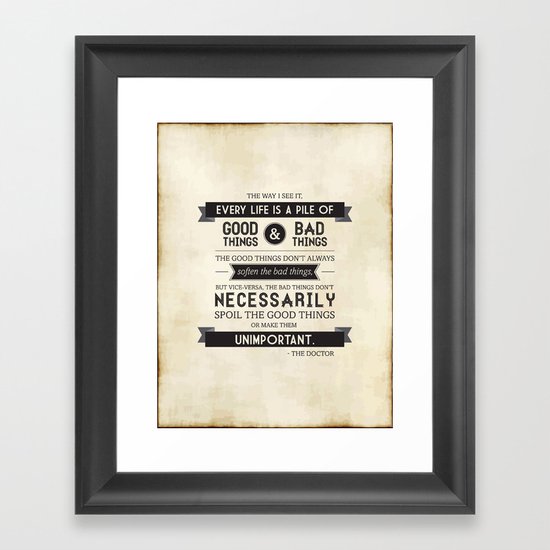 Good Things & Bad Things Framed Art Print