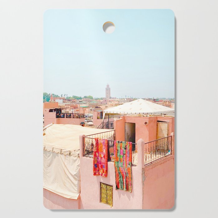 Marrakesh, Morocco’s Pink Medina Buildings from Above Cutting Board