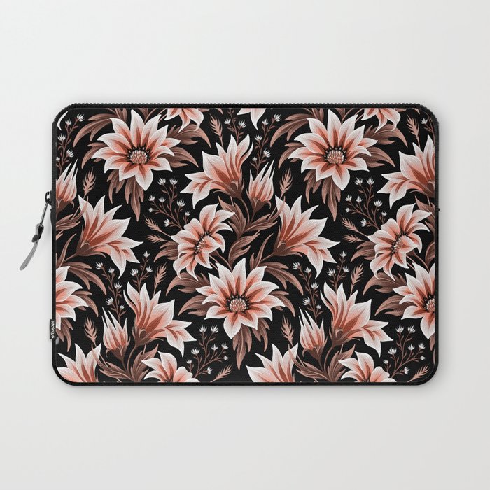 Gazania Floral -  Black Brown Laptop Sleeve