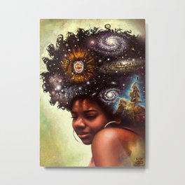 The Universe Within Us Metal Print | Afrocentricart, Blackwoman, Printsforsale, Painting, Universe, Artoftheuniverse, Blackgirlmagic, Blackartprints, Afro, Artforsale 