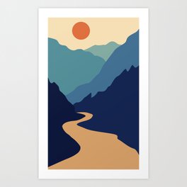Mountains & River II Art Print