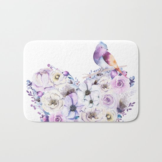Heart Bouquet flowers #2 Bath Mat