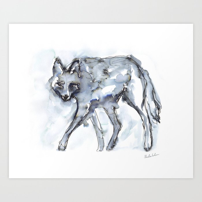 Coyote Sketch Art Print