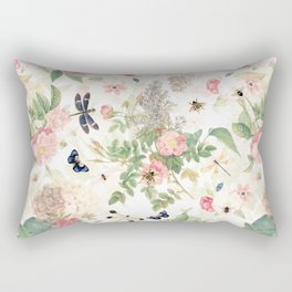 Vintage & Shabby Chic - Botanical Flower Roses Garden Rectangular Pillow