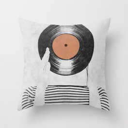 Vinyl record head ... Throw Pillow
