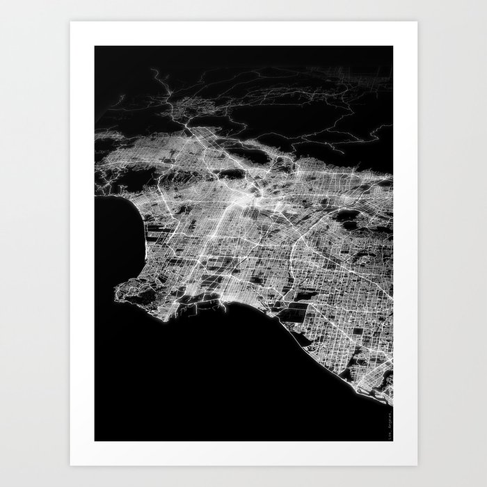 Los Angeles map Art Print