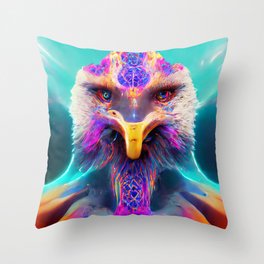 Psychedelic Eagle Throw Pillow