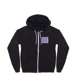 Four Shades of Lavender with White Squiggly Lines Zip Hoodie