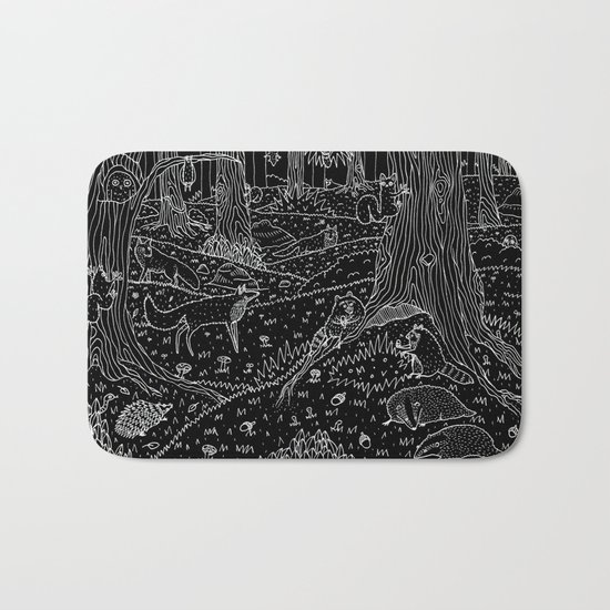 Nocturnal Animals of the Forest Bath Mat