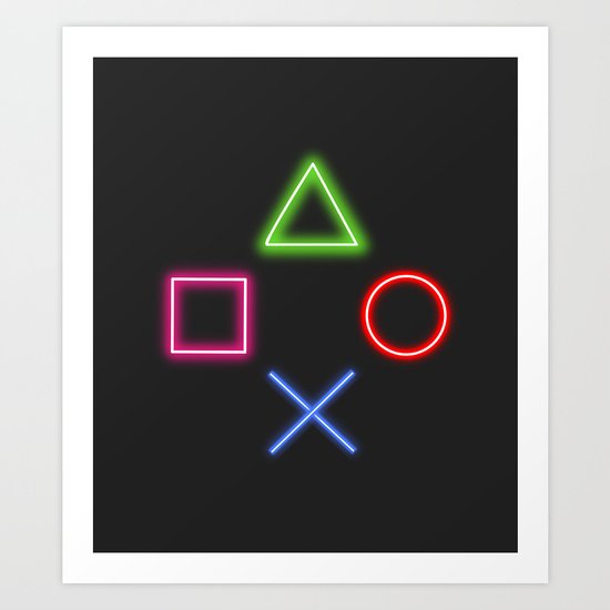 Neon Buttons Art Print