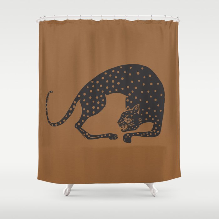 Blockprint Cheetah Shower Curtain By Megangalante Society6