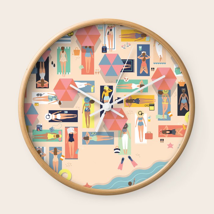 Summertime Wall Clock by swanderfulthings Society6