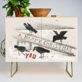 Ironic Christmas - Black Christmas Crows Credenza