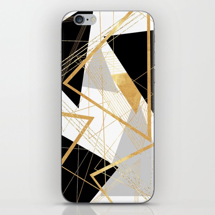 Black and Gold Geometric iPhone Skin