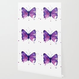 Butterfly Purple Watercolor Animal Wallpaper