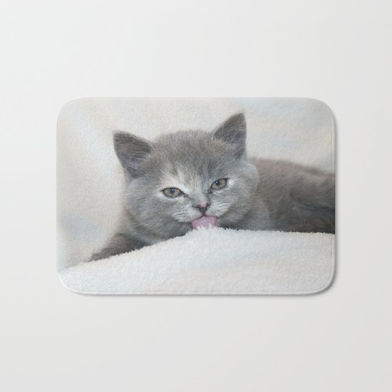 Snow Kitten Bath Mat