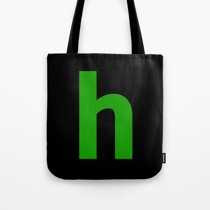 letter H (Green & Black) Tote Bag