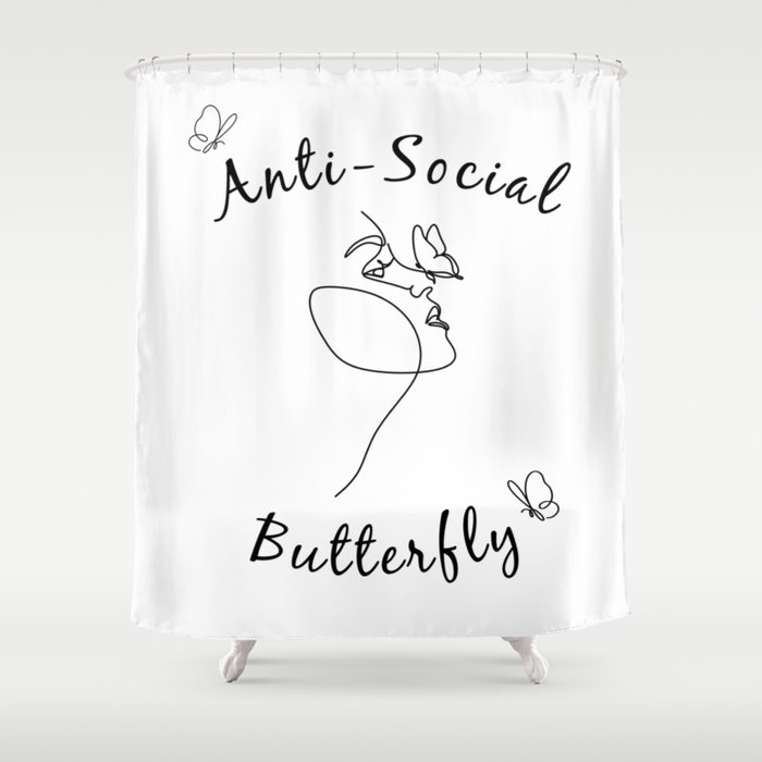 Anti-Social Butterfly Shower Curtain