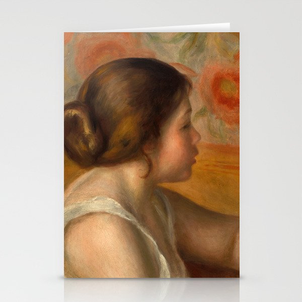 Head of a Young Girl, 1890 by Pierre-Auguste Renoir Stationery Cards