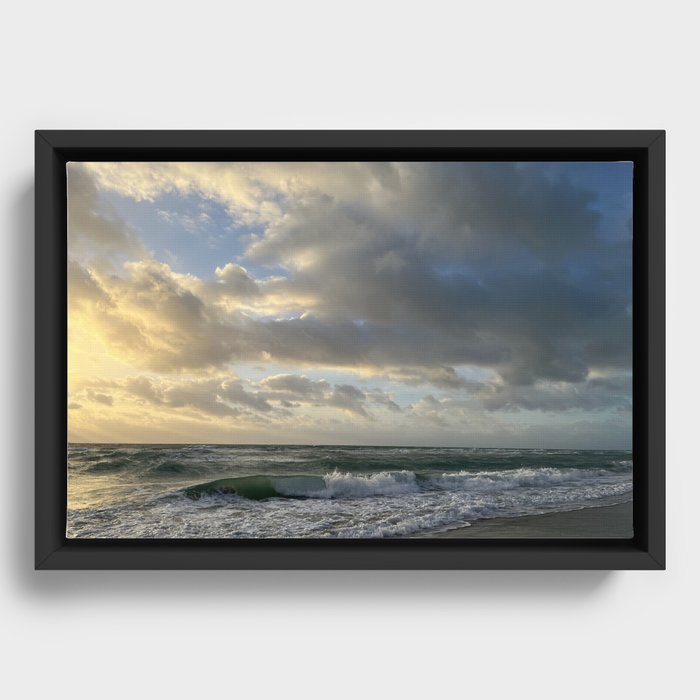 Hollywood Beach Sunrise and Waves Framed Canvas