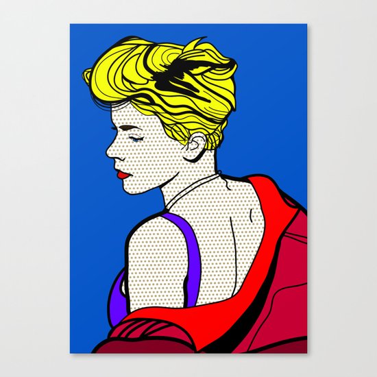 Robyn - Roy Lichtenstein Inspired Portrait 2 Canvas Print