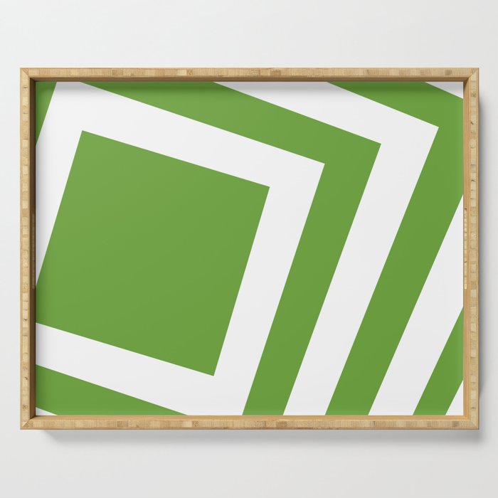 Green squares background Serving Tray