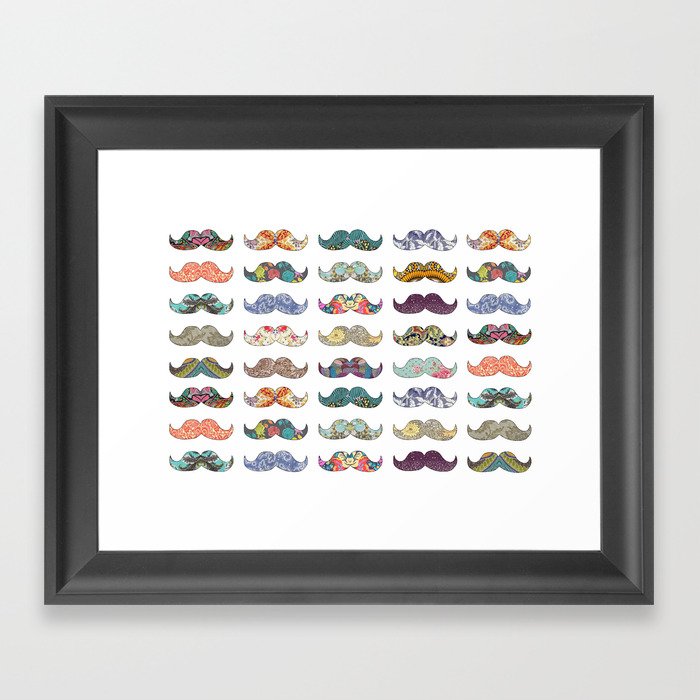 Mustache Mania Framed Art Print