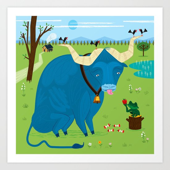 The Ox and The Frog Art Print