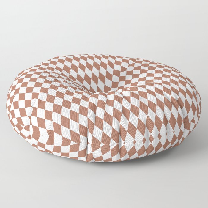 Sherwin Williams Cavern Clay and White Harlequin, Rhombus, Diamond Pattern Floor Pillow