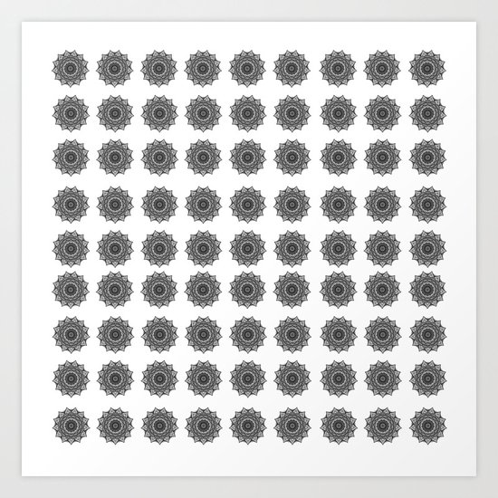 Black and White Mandala | Secret Geometry Art Print