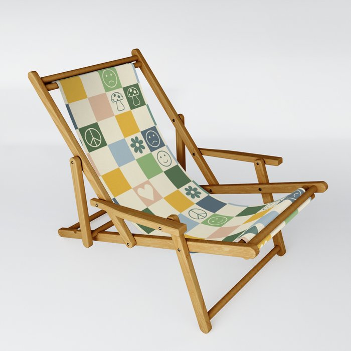 Happy Checkered pattern colorful Sling Chair