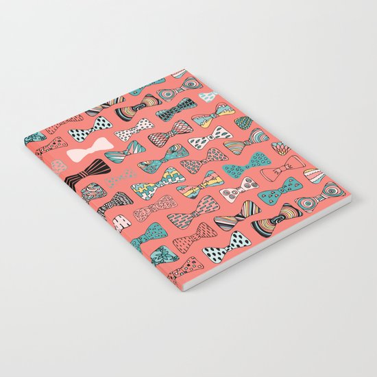 Bow tie geek in pink Notebook