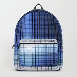 Sloane Grid Sun - navy blue grid art, grid pillow, home decor, painterly, sunshine, boho art, bohemian Backpack
