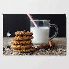 Chocolate Chip Cookies and Milk Cutting Board